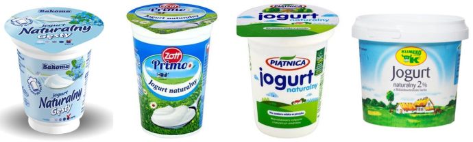 Jogurty naturalne bez mleka w proszku