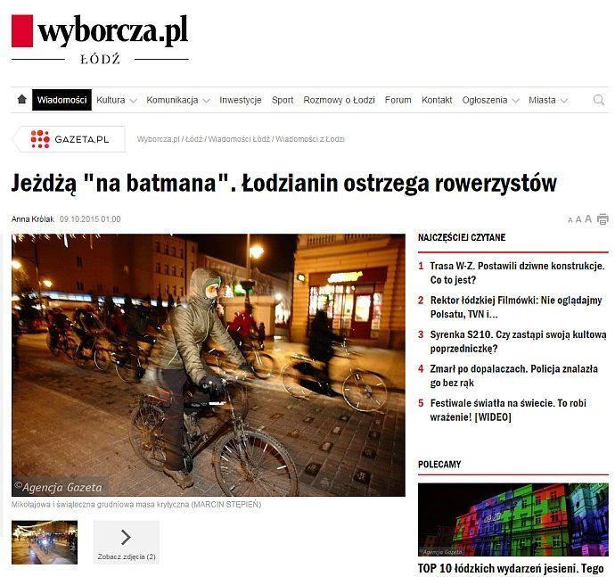 Gazeta Wyborcza Rowerowe Porady Rowerzyści bez lampek