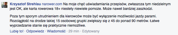 Karta rowerowa dla dorosłych to niewypał