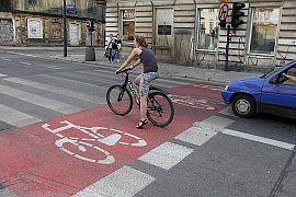 Śluzy rowerowe, Pasy rowerowe, Kontrapas